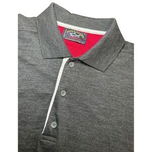 Paul & Shark Yachting Mens Large Long Sleeve Wool Polo Shirt Charcoal Gray Italy